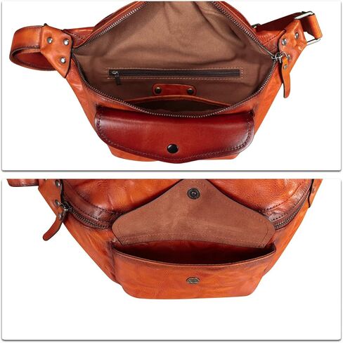 Genuine Leather Fanny Pack for Women and Men Vintage Real Leather Sling Bag Crossbody Bag Fashion Waist Bag Chest Purse in Saudi Arabia