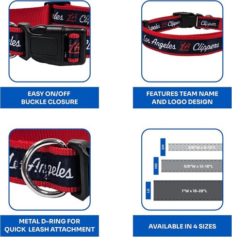 Pets First NBA BROOKLYN NETS Dog Collar, Size Small. Best Pet Collar for all Sports Fans in Kuwait