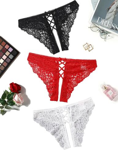 Avidlove Panties for Women Sexy Cheeky Underwear Criss Cross Lace Hipster Panty in Saudi Arabia