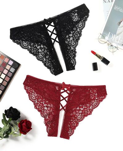 Avidlove Panties for Women Sexy Cheeky Underwear Criss Cross Lace Hipster Panty in Saudi Arabia