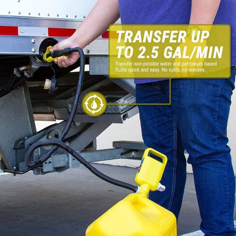 TERA PUMP MultiPurpose Fuel Transfer Pump w/Auto-stop Sensor - 2X Powerful Motor - 2.6 Gal/Min, 2 x D Batteries (Not Included), Portable Gas Pump w/ 4.1ft Discharge Hose in Saudi Arabia