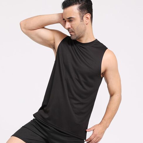 Men's Workout Tank Top 3/4 Pack Quick Dry Fit Muscle Sleeveless Breathable T-Shirt for Gym Bodybuilding in Saudi Arabia
