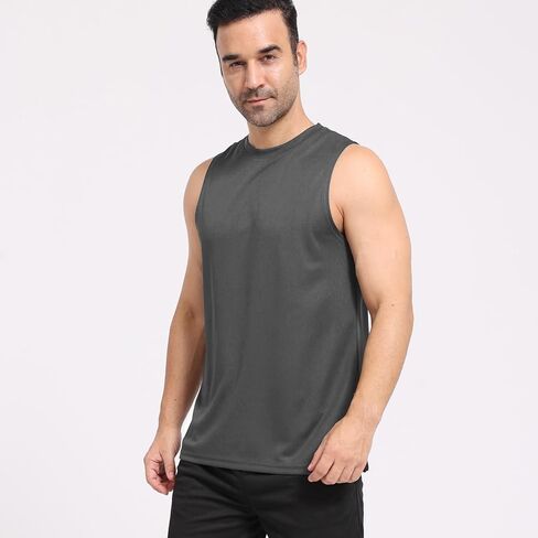 Men's Workout Tank Top 3/4 Pack Quick Dry Fit Muscle Sleeveless Breathable T-Shirt for Gym Bodybuilding in Saudi Arabia
