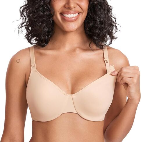 Gratlin Women's Underwire Nursing Bras Minimizer Maternity Bra Support Coverage Breastfeeding Bralette in Kuwait