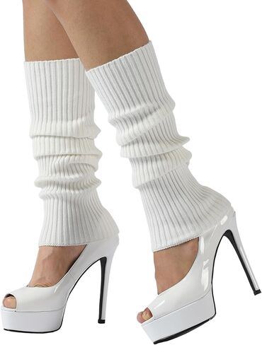 Nanxson Knit Ribbed Leg Warmer Y2K 80s Womens Lolita Harajuku Leg Warmer Sports Party Yoga Dance Accessories in Kuwait