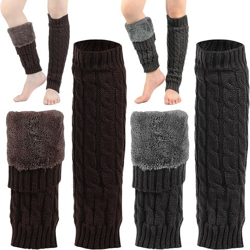 CIEOVO 2 Pairs Women Knit Leg Warmers Winter Warm Long Boot Socks in Saudi Arabia