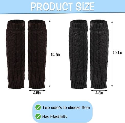 CIEOVO 2 Pairs Women Knit Leg Warmers Winter Warm Long Boot Socks in Saudi Arabia