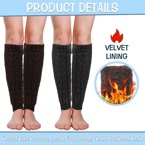 CIEOVO 2 Pairs Women Knit Leg Warmers Winter Warm Long Boot Socks in Saudi Arabia