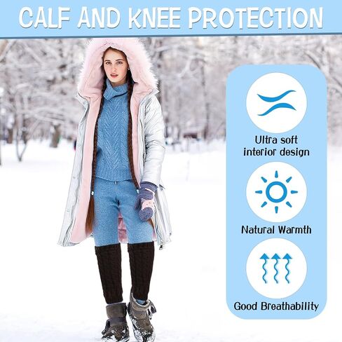 CIEOVO 2 Pairs Women Knit Leg Warmers Winter Warm Long Boot Socks in Saudi Arabia