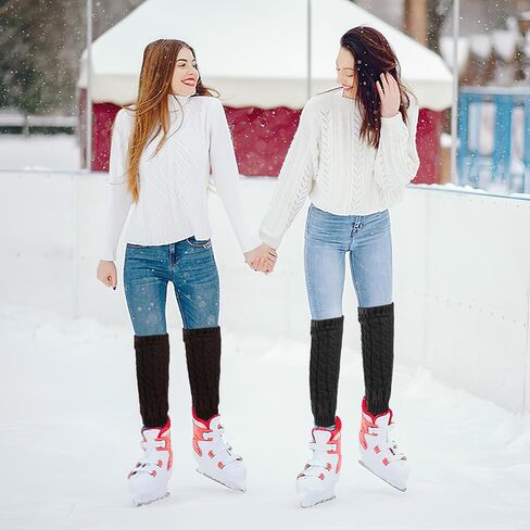 CIEOVO 2 Pairs Women Knit Leg Warmers Winter Warm Long Boot Socks in Saudi Arabia