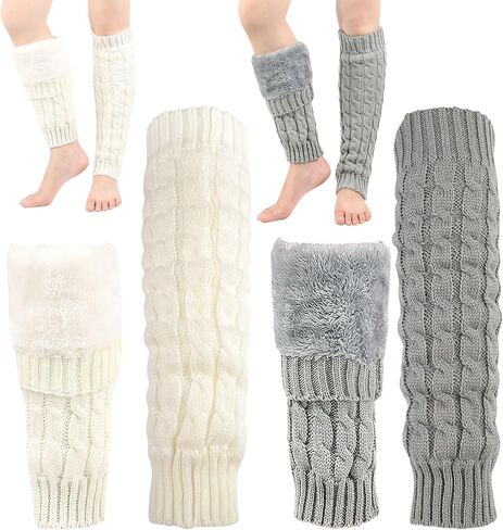 CIEOVO 2 Pairs Women Knit Leg Warmers Winter Warm Long Boot Socks in Saudi Arabia