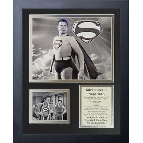 Legends Never Die "Adventures of Superman Framed Photo Collage, 11 x 14-Inch, Black