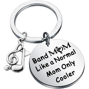 FEELMEM Music Keychain Band Mom Gift Band Mom Like a Normal Mom Only Cooler Keychain Musician Gift Marching Band Mom Gift