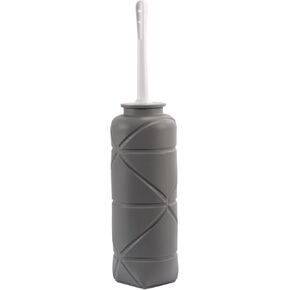 Foldable Compact Silicone Douche Bottle, Reusable Travel Douche Kit, 24 FL Oz Capacity, Grey