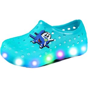 YUNICUS Boys and Girls Closed-Toe Sandals Led Light Up Sport Lightweight Sandal Outdoor Water Shoes