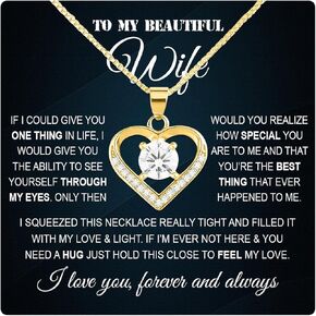 To My Wife Necklace From Husband With Heartfelt Message, To My Soulmate Necklace For Women, Necklace For Wife From Husband, Soulmate Gifts For Her, Birthday Gifts For Wife, Wife Birthday Gift Ideas