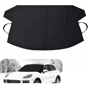 1 PC Car Windshield Snow Shield Cover, 75" x 42.25" 600D Thick Oxford Fabric Car Windshield Cover, Waterproof and Antifreeze Window Protector, Universal for Most Cars (Black)