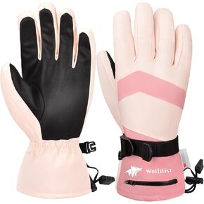Ski Gloves Waterproof Windproof - 3M Thinsulate Insulated Warm Snow Gloves, Snowboard Gloves with Zipper Pocket, Touchscreen Winter Gloves for Men Women