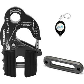 Factor 55 UltraHook Winch Hook with Gunmetal Hawse Fairlead 1.0" and Keychain