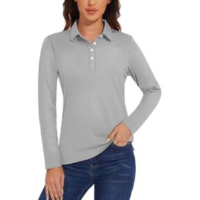 TACVASEN Polo Shirts for Women Casual T-Shirts Long Sleeve Golf Tops