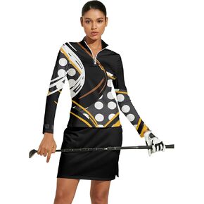 Golf Shirts for Woman UPF 50+ Sun Protection Quick Dry Lightweight Long Sleeve Polo Shirts for Woman Rash Guard