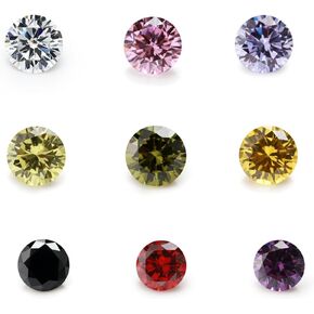 Round Brilliant Loose Cubic Zirconia Stone Various Color White Red Color CZ Gemstone For Jewelry Making 4-12mm