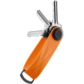 Orbitkey Active Key Organizer | Weather Resistant, Stainless Steel Locking Mechanism, Slim & Quiet Profile (Tangerine)