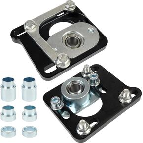 2 Pcs Caster Camber Plates Compatible with Ford Mustang 1994 1995 1996 1997 1998 1999 2000 2001 2002 2003 2004 Front Adjustable +/-2.5 Camber Caster Plates Aluminum Alloy (Black)