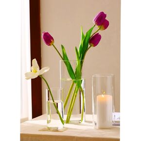 Ytwmzzz Glass Candle Holder 3 Pcs Hurricane Glass Candle Holder Cylinder Candle Holder Vase for Pillar Candle