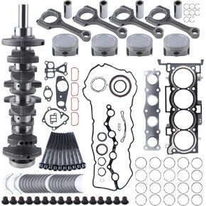 G4KE 2.4L Engine Rebuild Overhaul Kit w/Crankshaft & Con Rods Compatible with Hyundai Santa Fe Sonata Tucson Kia Optima Sportage Sorento Replace# 23510-25220 23111-2G200 23060-2G400 20910-2GL00