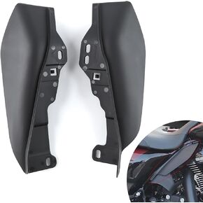 Mid Frame Air Deflector, Black Mid Frame Air Heat Shields Deflector Without Cool Flow Fan for Harley Touring Road King Street Tri Glide Electra Glide 2009-2024 Accessories, 2PCS