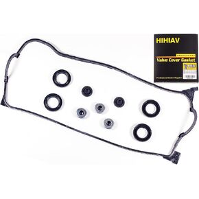 VS50500R Compatible With Honda Civic Engine Valve Cover Gasket & Gromets & Spark Plug Tube Seals 1992-2000 Del Sol Si/S/Si VX CX DX LX VP GX HX Ex Si 1.6L L4 SOHC 16V VC4029 VS50499R