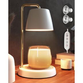 Black Candle Warmer Lamp with Timer and Dimmer for Jar Candles - Perfect Home Decor Gift for Women, Daughters, Moms - Includes 2 Bulbs