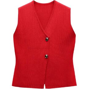 Sweater Vest for Women Button Down Open Front Knit Tank Tops Sleeveless V Neck Cardigan Casual Knitwear
