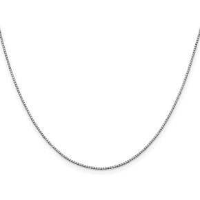 Diamond2Deal 10k White Gold 1mm Box Chain Necklace