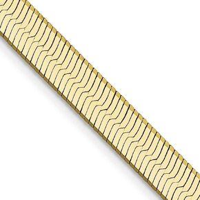 Diamond2Deal 10k Yellow Gold 5mm Herringbone Chain Necklace 13.3g for Men Women