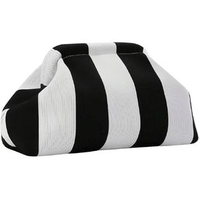 WDIRARA Women's Striped Ruched Clutch Handbags Crochet Evening Bag Bag Mini Purse