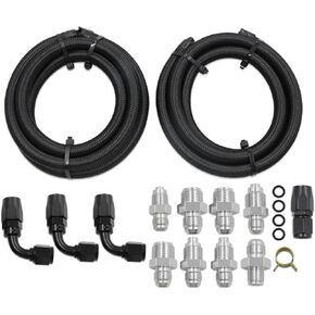 Universal Power Steering Pump Hose Kit return to reservoir Hose Kit 551082 AN6 Power Steering Pump Hose Fitting Kit Fit For LS Swap LS1 LS3