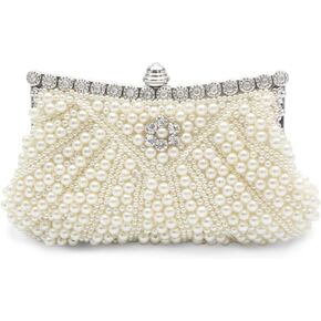Pearl Clutch Bag for Women Beaded Evening Bag Rhinestone Handbag Bridal Wedding Purse Elegant Crystal Shoulder Bag in Kuwait
