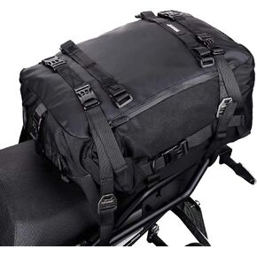 Rhinowalk Motor Pannier Bag Motorcycle Seat Bag Waterproof Travel Luggage Motorcycle Tail Bag Rear Rack Trunk Storage Bag 10L, Black