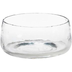 47th & Main Decorative Bowls Recycled Pebbled Glass Bowl For Home Décor, Large, Clear