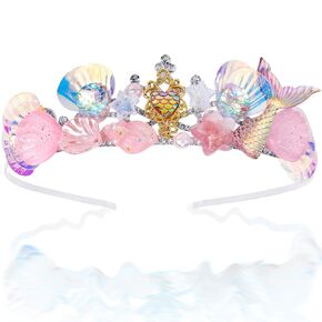CIEHER Mermaid Crown for Girls Mermaid Headband Girls Seashell Crown for little Mermaid Party Decorations Mermaid Birthday Decorations, Mermaid Accessories Halloween Costumes for Women