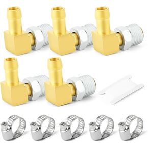 GASHER 5 قطعة خط الفرامل النحاس 90 درجة الكوع خرطوم تركيبات 3/8 "بارب x 5/8-18" NPT ذكر مع الجوز in Kuwait