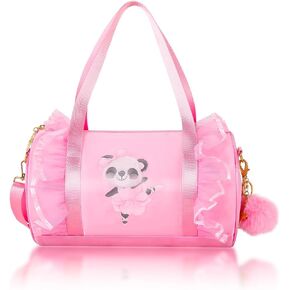 Moonmo Cute Ballet Dance Bag,Tutu Dress Bag, Waterproof Lightweight Dancing Animals Pink Dance Bag for Girls(Pink Unicorn)