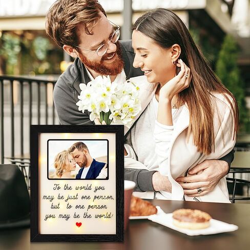 Happy Anniversary Couples Gifts LED Shadow Box 4x6 Picture Frame - Wedding Gifts for Wife Husband, Gifts for Boyfriend Girlfriend, Engagement Gifts for Her Him Fiance, Marriage Gift for Mom Parents in Saudi Arabia
