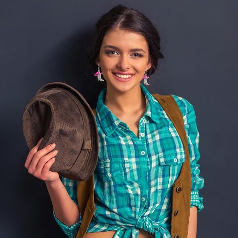 2 أزواج حجر الراين الأحذية الغربية أقراط المينا راعية البقر قبعة رعاة البقر سباركلي حجر الراين التمهيد استرخى أقراط روديو التمهيد أقراط أقراط2 أزواج الغربية راعية البقر التمهيد أقراط in Kuwait