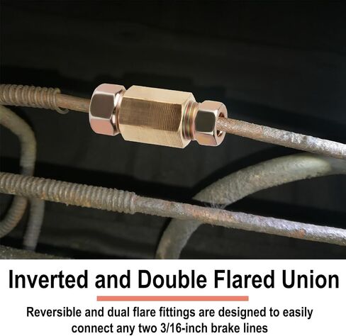 3/16 Brake Line Pressure Fittings, 12 Pieces 3/8 Inch-24 Threads Brass Brake Line Fitting Assortment for 3/16 Inch Brake Line Tube (4 Unions, 8 Nuts) in Kuwait