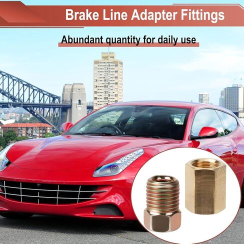 3/16 Brake Line Pressure Fittings, 12 Pieces 3/8 Inch-24 Threads Brass Brake Line Fitting Assortment for 3/16 Inch Brake Line Tube (4 Unions, 8 Nuts) in Kuwait