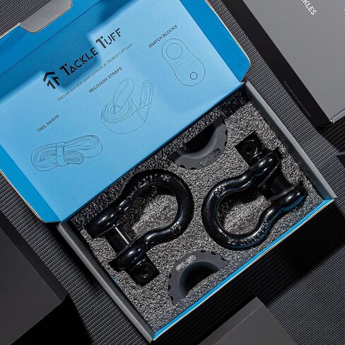Deluxe-Grade D-Ring Shackle Kit 3/4" Off-Road Vehicle Recovery, 7/8" Threaded Pin & Rubber Isolators Included. 9.5 Ton (19,000 lbs.) Breaking Strength, 4.75 Ton Work Load Limit. (Set of 2) in Saudi Arabia