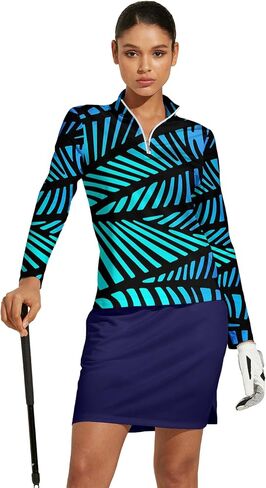Golf Shirts for Woman UPF 50+ Sun Protection Quick Dry Lightweight Long Sleeve Polo Shirts for Woman Rash Guard in Kuwait